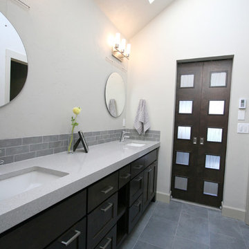 Urban Townhome Master Bathroom w/custom "Barn Door" sliders