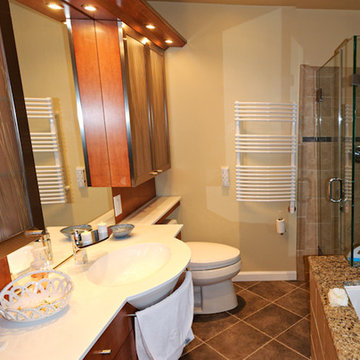 Vanico vanity opposite tub/shower wall