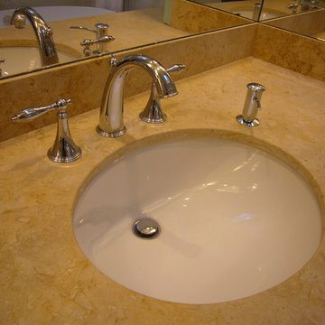 VANITY DETAIL - Limestone with undermount sink