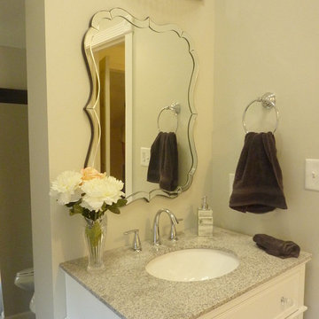 Vanity wall - added a little glitz with the light and mirror