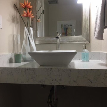 Vanity with a Vessel Sink