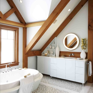 Vaulted Hamptons Blend Bathroom