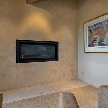 Venetian Plaster Fireplace in Master Bedroom