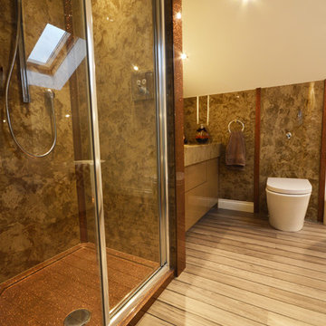 Versital Case Study: Chocolate Marble and Gold Luxury Bathroom