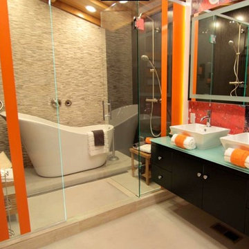 Vibrant Contemporary Master Bathroom