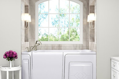 Inspiration for a victorian drop-in bathtub remodel in Boise