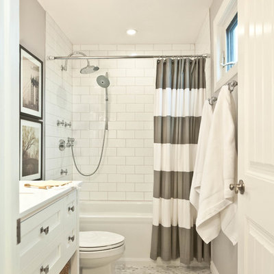 Bathroom - traditional mosaic tile floor bathroom idea in Toronto