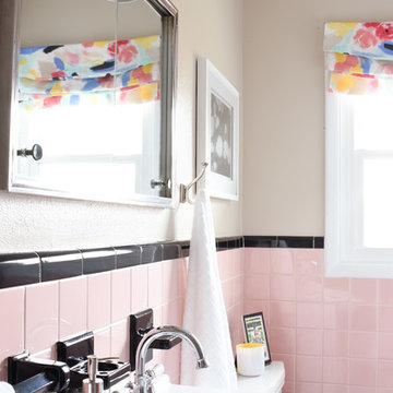 Vintage Pink Tile Bathroom