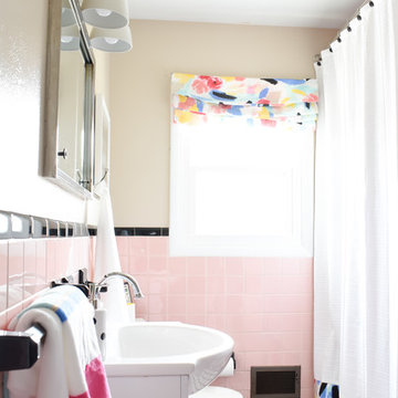 Vintage Pink Tile Bathroom