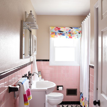 Vintage Pink Tile Bathroom