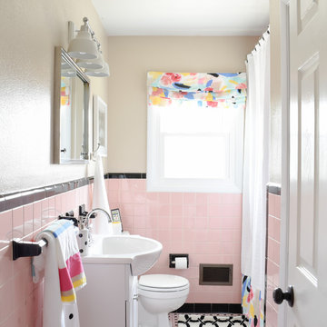 Vintage Pink Tile Bathroom