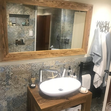 Vintage Wood Bathroom Furniture - Mirror and vanity unit