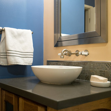 Vista Bathroom Vanity with Blue Wall
