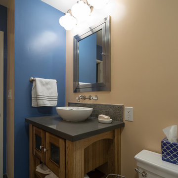 Wood Vanity with Shelf in Vista Bathroom Remodel
