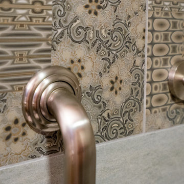 Beautiful Mediterranean Shower Tile in Bathroom Remodel