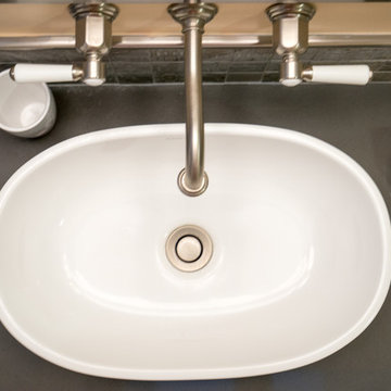 Bathroom Vessel Sink and Wall Mounted Faucet in Vista Bathroom Remodel