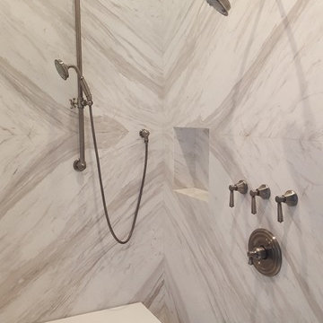 Volakas ThinSlabz shower install