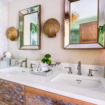 Walkout guest bathroom, full of textures and unexpected details