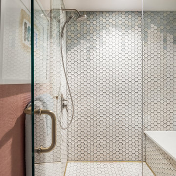 Walkout guest bathroom, full of textures and unexpected details