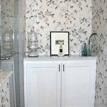 Wallpapered Bathroom