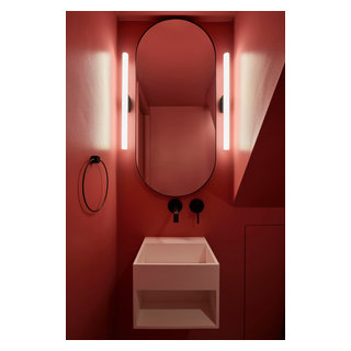 Walthamstow House Extension Pink Under stairs Cloakroom WC - Фьюжн ...