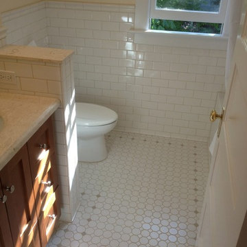 Interior: Queen Anne Traditional bathroom wainscot floor tile