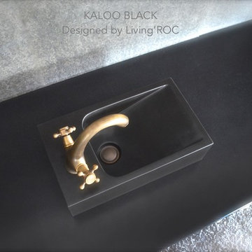 Wash-hand Basin Bathroom style Basalt stone sink - KALOO BLACK