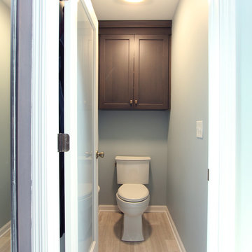 Water Closet with Grey Stained Maple Toilet Topper