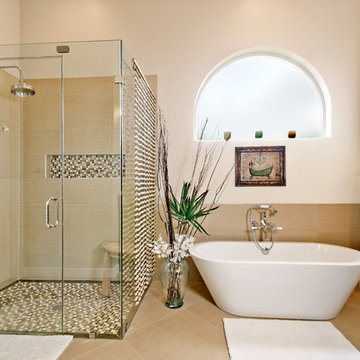 West Plano Curbless Glass Shower Bathroom