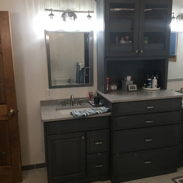 West Seneca- Grey Bathroom with Custom Vanities