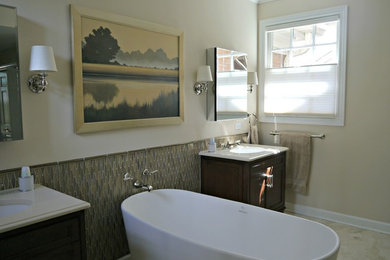 シカゴにあるトランジショナルスタイルのおしゃれな浴室の写真
