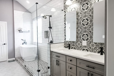 Bathroom - modern bathroom idea in Austin