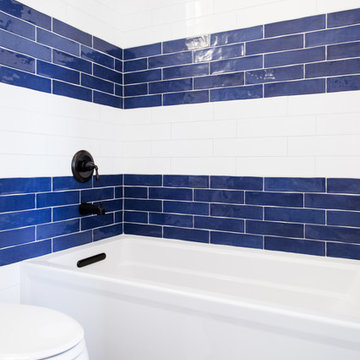 White and Blue Bathroom Freshen Up