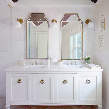 White and Gold Master Bath