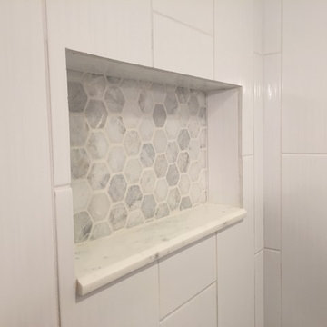 White and Gray Bathroom Remodel
