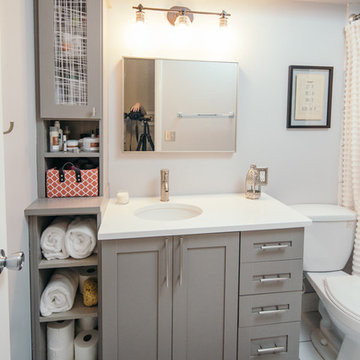 White and Gray Bathroom Remodel
