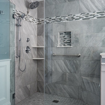 White & Gray Master Bathroom