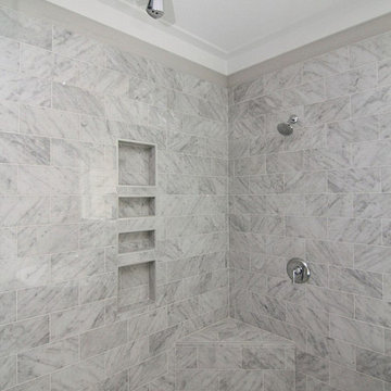 White and Gray Tile Shower