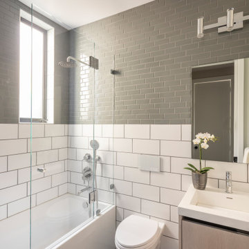 White and Grey Bathroom Tiles