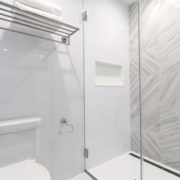White & Grey Contemporary Bathroom
