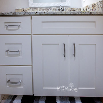 White Antique Custom Kitchen Cabinets