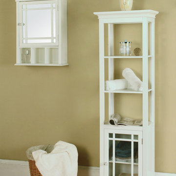 White Bathroom Furniture in Lined Detail Finish, Neal Collection
