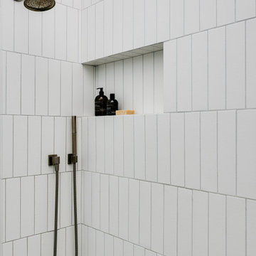 White Bathroom Tiles with Scandi Style