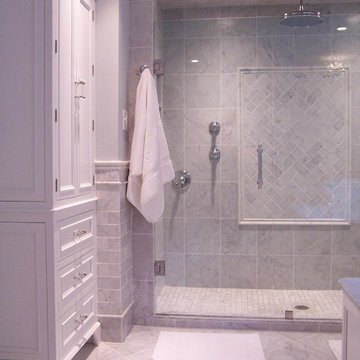 White Carrera Master Bath