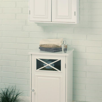 White Finish Bathroom Storage, Dawson Collection