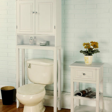 White Finish Bathroom Storage, Dawson Collection