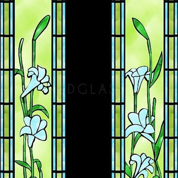 White Lilies Tiffany style Bathroom Stained Glass