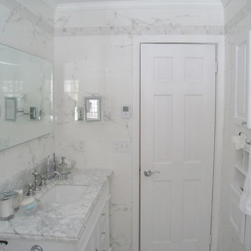 White marble bathroom, Vernon, CT