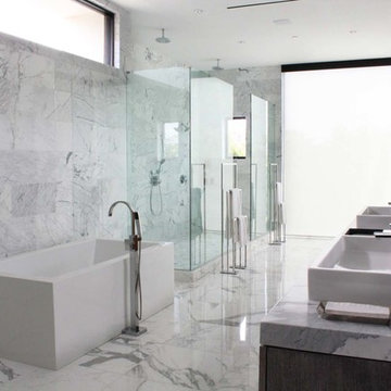 White Marble Master Bathroom