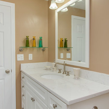 White Master Bath Remodel in Medford, MA